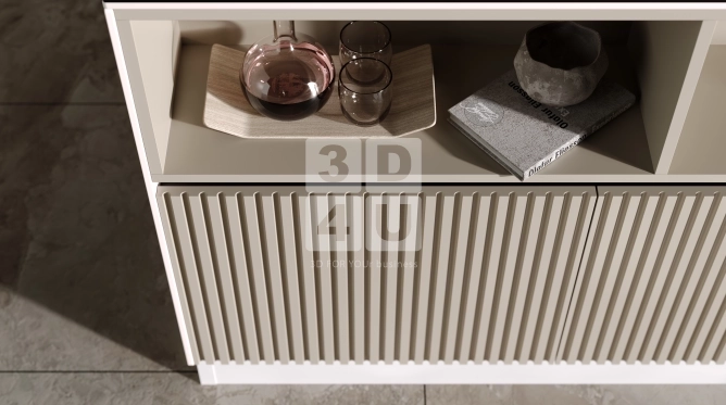 Кухня с алюминиевыми полками