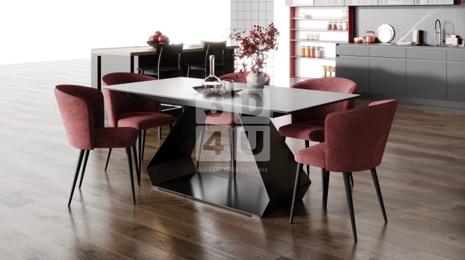 Кухня с красными акцентами