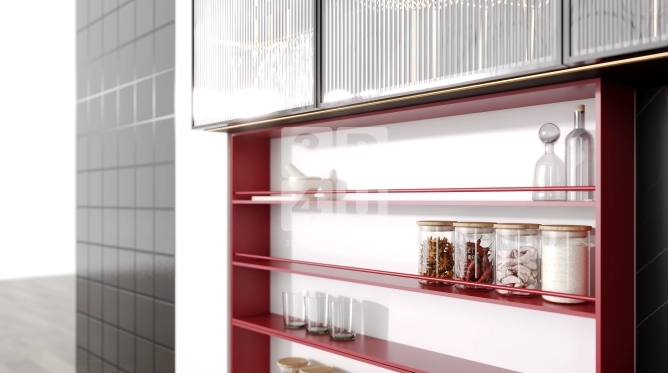 Кухня с красными акцентами