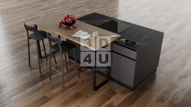 Кухня с красными акцентами