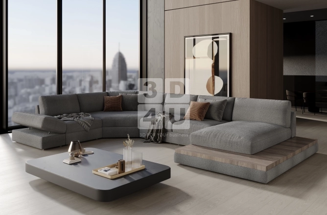 Диван «Санремо» в просторном помещении (МК «StopМебель»)